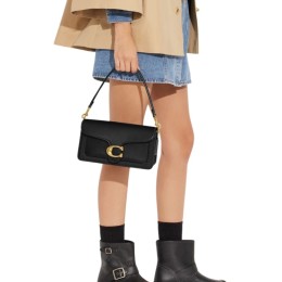  Сумка Coach Tabby 26  Leather Shoulder Bag Black
