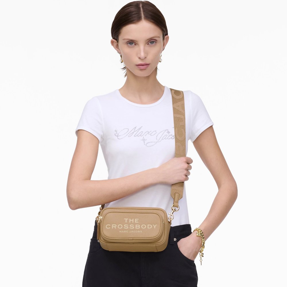 СУМКА  MARC JACOBS THE LEATHER CROSSBODY BAG CAMEL