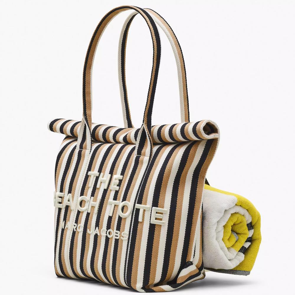 СУМКА MARC JACOBS THE STRIPED JACQUARD BEACH TOTE BAG CAMEL MULTI