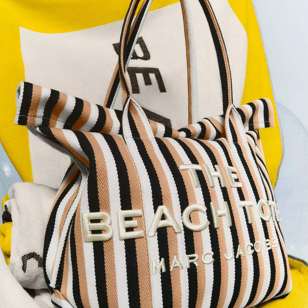 СУМКА MARC JACOBS THE STRIPED JACQUARD BEACH TOTE BAG CAMEL MULTI