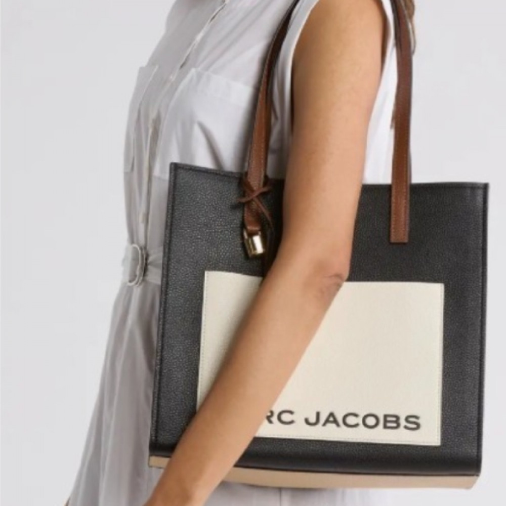 СУМКА MARC JACOBS THE LEATHER GRIND COLORBLOCK MEDIUM TOTE BLACK/MULTI