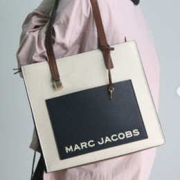 СУМКА MARC JACOBS THE LEATHER GRIND COLORBLOCK MEDIUM TOTE MARSHMALLOW MULTI