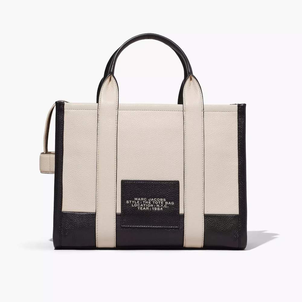 СУМКА MARC JACOBS THE LEATHER COLORBLOCK MEDIUM TOTE BAG IVORY MULTI