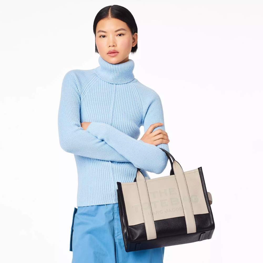СУМКА MARC JACOBS THE LEATHER COLORBLOCK MEDIUM TOTE BAG IVORY MULTI