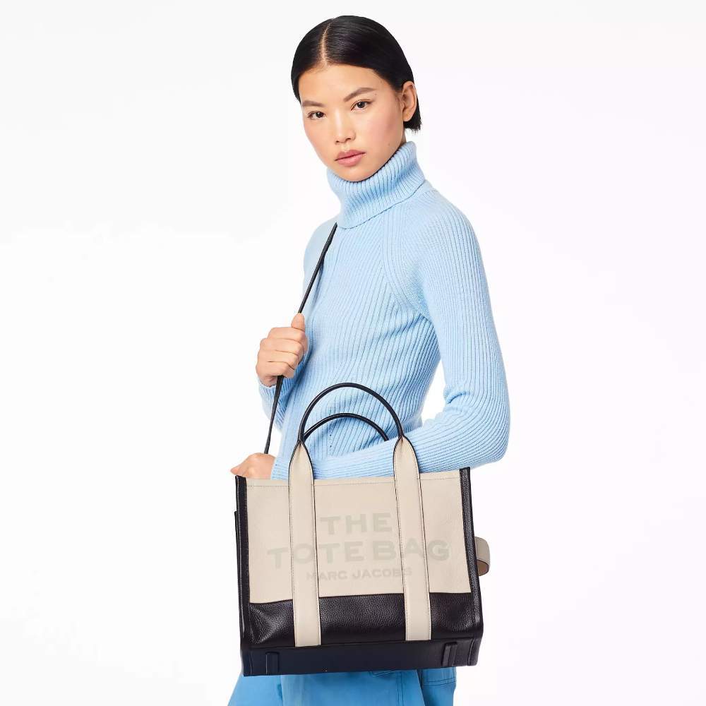 СУМКА MARC JACOBS THE LEATHER COLORBLOCK MEDIUM TOTE BAG IVORY MULTI