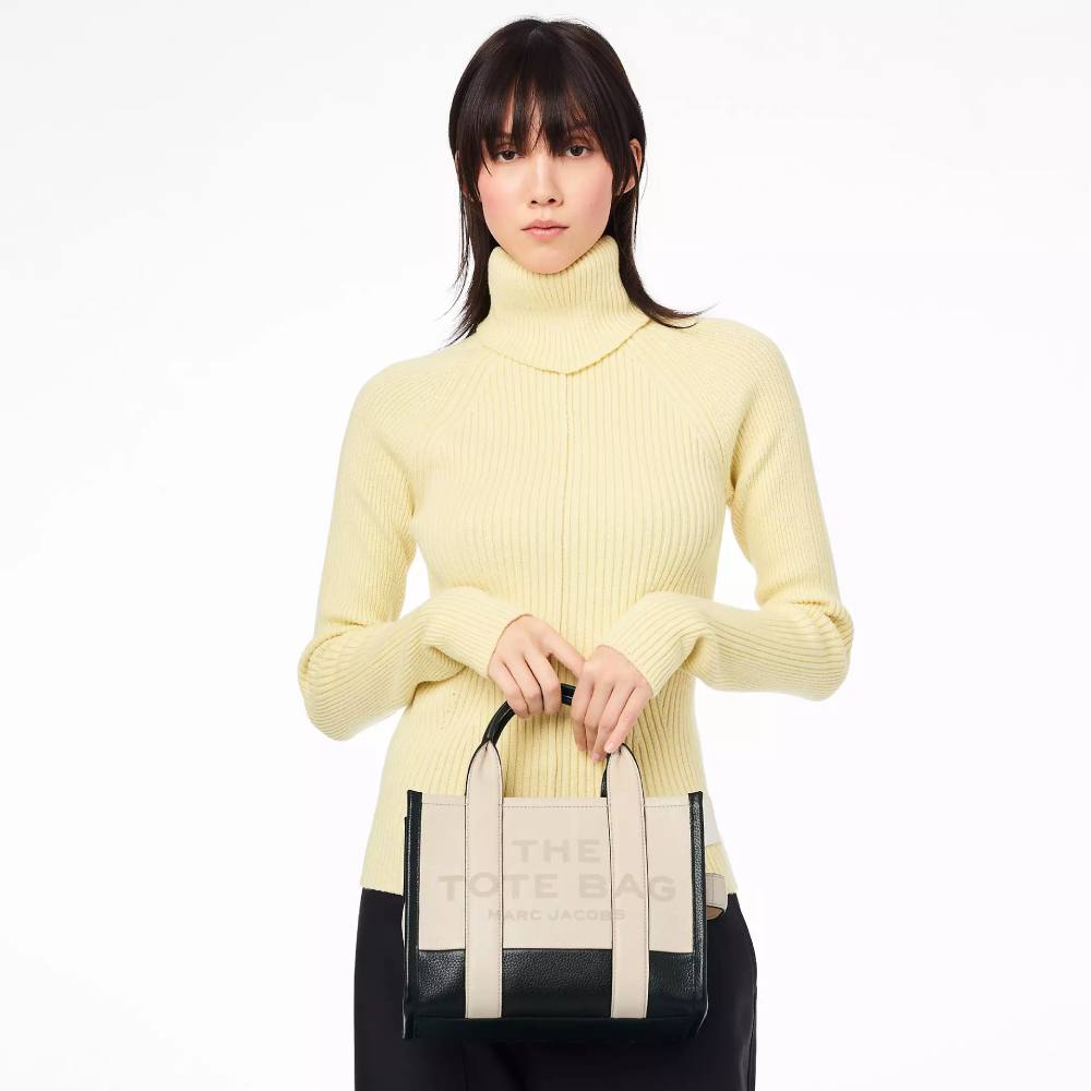 СУМКА MARC JACOBS THE LEATHER COLORBLOCK SMALL TOTE BAG IVORY MULTI