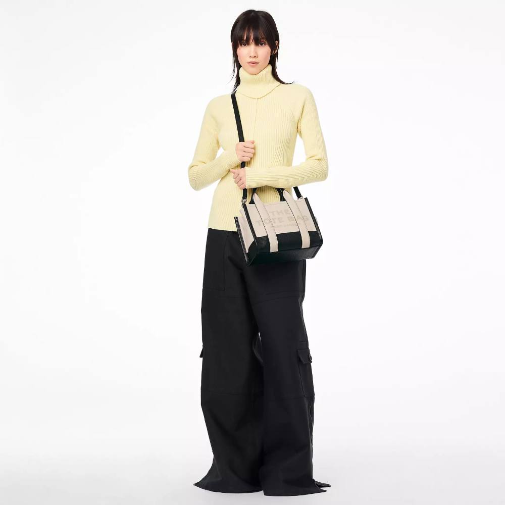 СУМКА MARC JACOBS THE LEATHER COLORBLOCK SMALL TOTE BAG IVORY MULTI