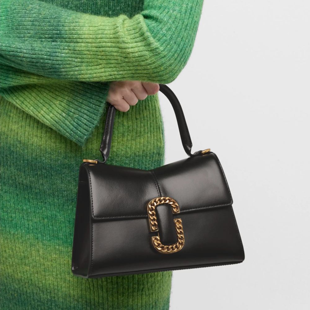 СУМКА MARC JACOBS THE ST. MARC SMALL TOP HANDLE LEATHER BAG BLACK