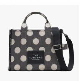 СУМКА MARC JACOBS THE SPOTS JACQUARD MEDIUM TOTE BAG BLACK/IVORY