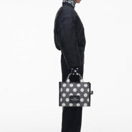 СУМКА MARC JACOBS THE SPOTS JACQUARD MEDIUM TOTE BAG BLACK/IVORY