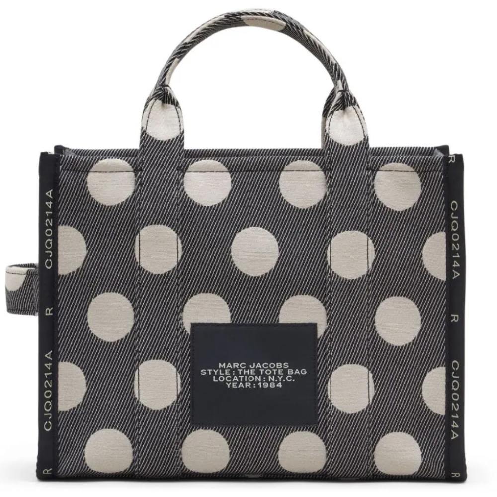СУМКА MARC JACOBS THE SPOTS JACQUARD MEDIUM TOTE BAG BLACK/IVORY