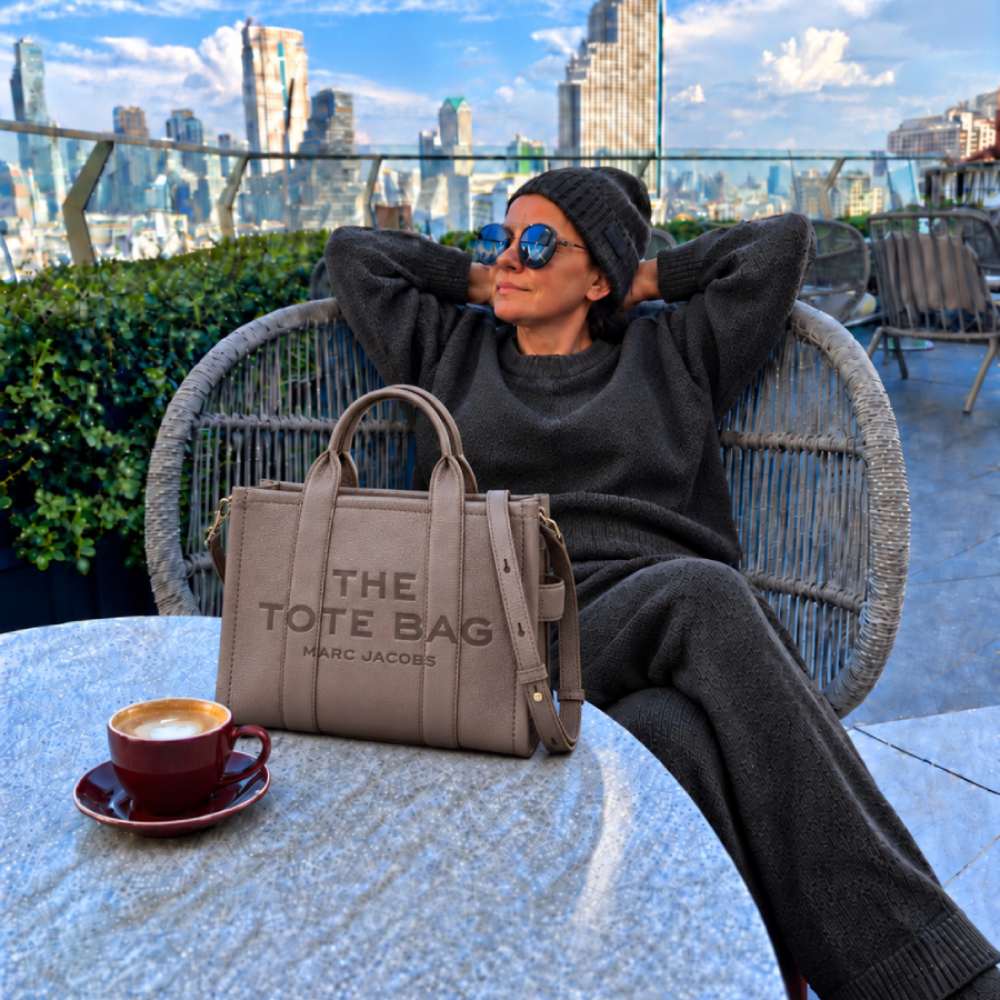 СУМКА MARC JACOBS THE LEATHER MEDIUM TOTE BAG CEMENT