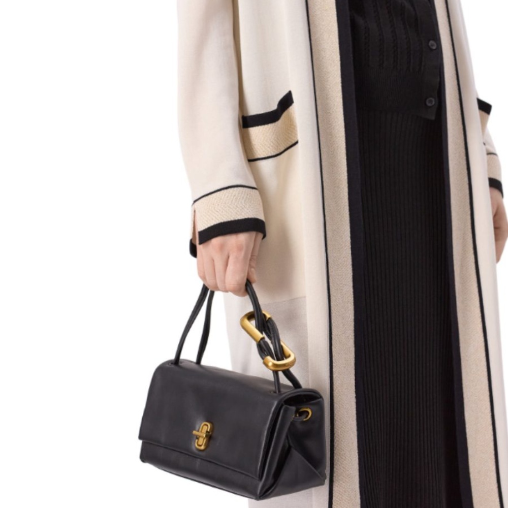 СУМКА  MARC JACOBS THE LEATHER MINI DUAL BAG  BLACK