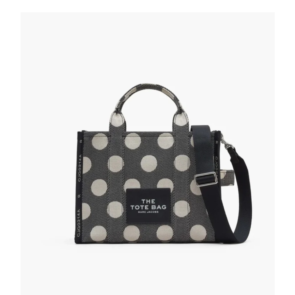 СУМКА MARC JACOBS THE JACQUARD SMALL TOTE BAG BLACK/IVORY
