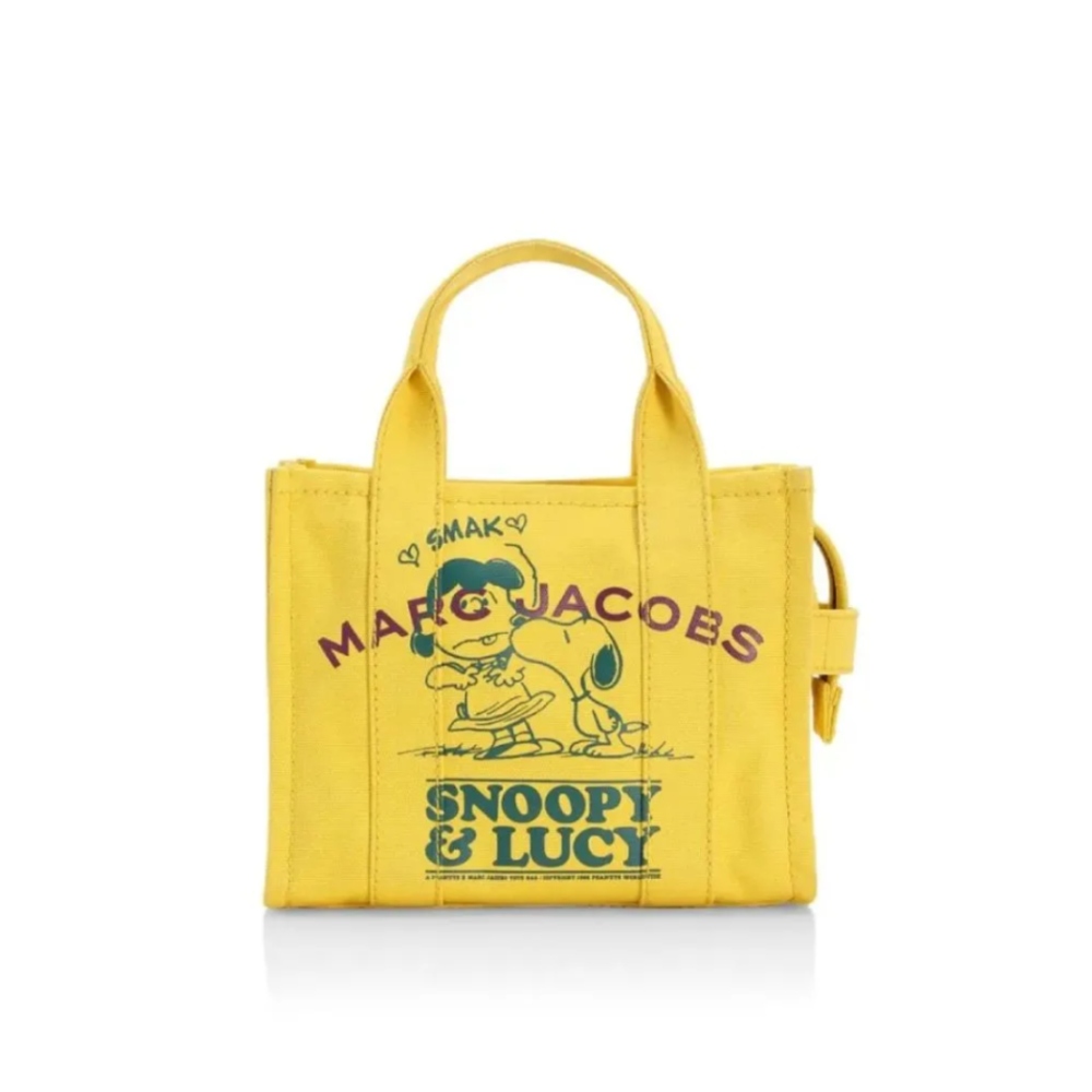 СУМКА MARC JACOBS X PEANUTS CANVAS THE SNOOPY SMALL TOTE BAG YELLOW