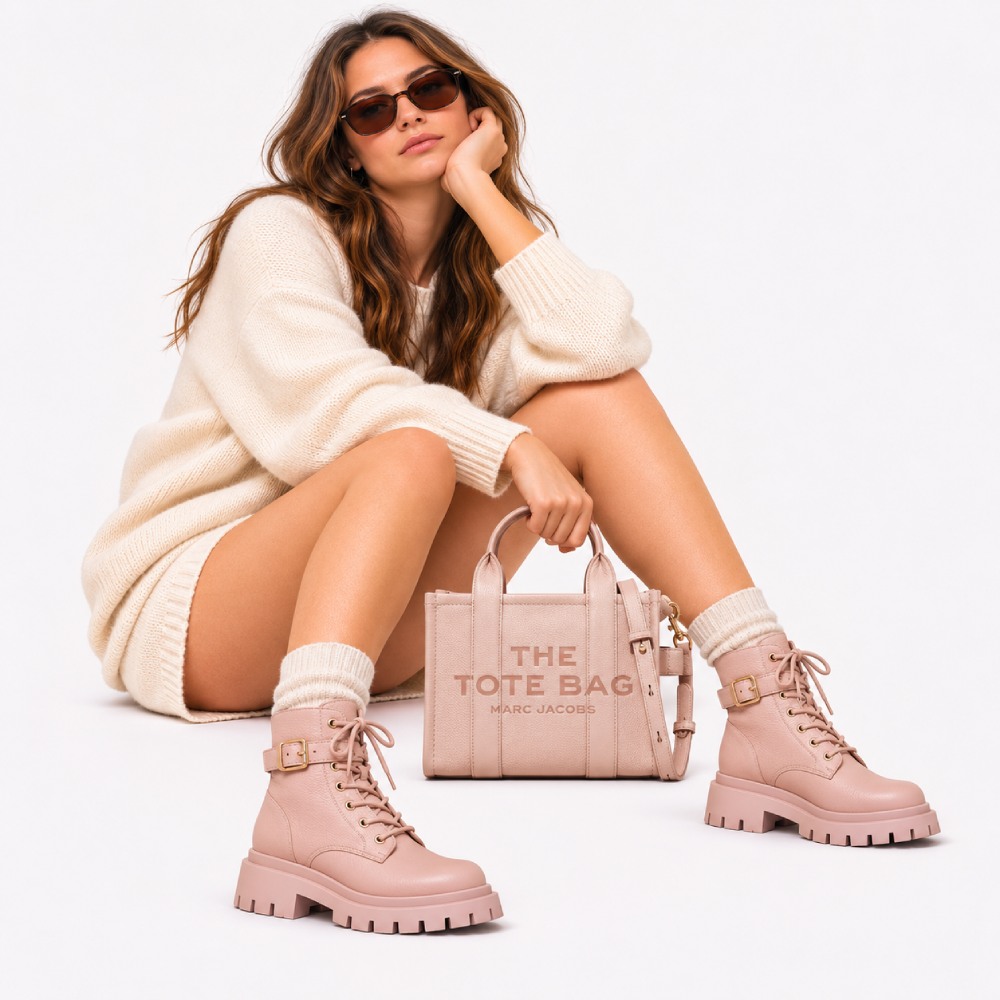 СУМКА MARC JACOBS THE LEATHER SMALL TOTE BAG ROSE DUST
