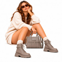 СУМКА MARC JACOBS THE LEATHER SMALL TOTE BAG CEMENT