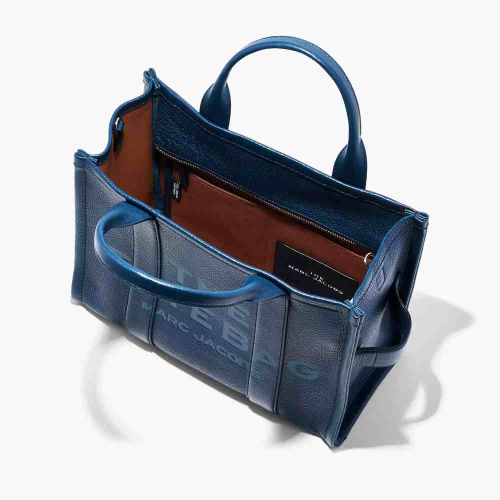 СУМКА MARC JACOBS THE LEATHER MEDIUM TOTE BAG BLUE SEA